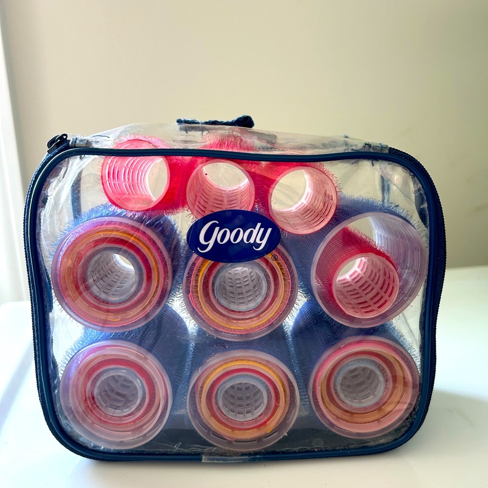 Vintage Goody Self Holding Rollers Red Pink